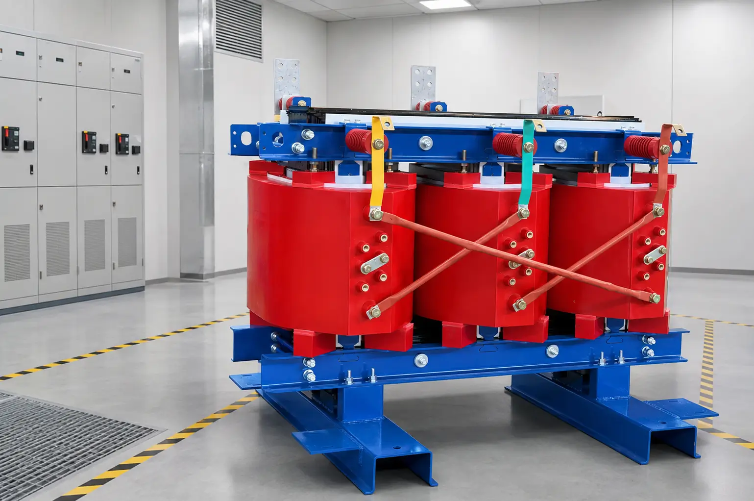 Distribution Transformers: Comprehensive Buyer’s Guide & Sizing Cast resin dry-type distribution transformer installed in an indoor electrical room