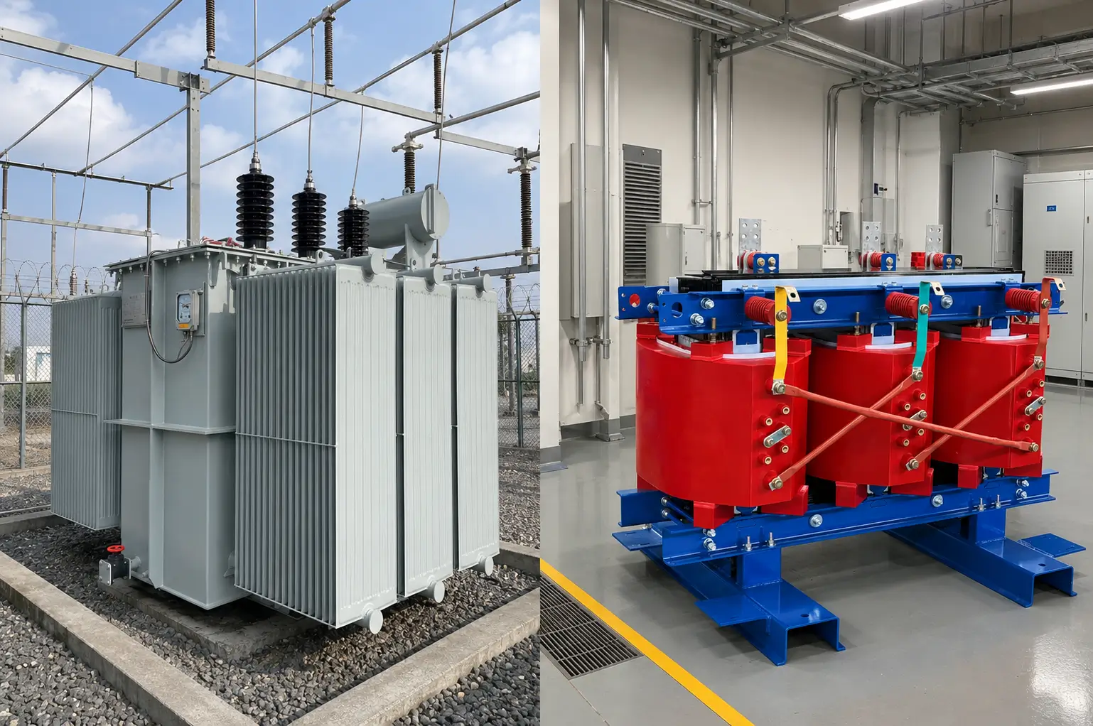 Distribution Transformers: Comprehensive Buyer’s Guide & Sizing Oil-immersed versus dry-type distribution transformer installation comparison